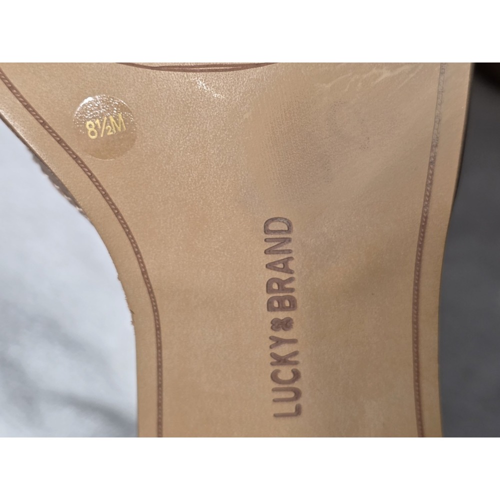 Lucky Brand Womens Sabeni T- Strap Block Heeled Strappy Sandals Tan Size 8.5 M - Picture 8 of 9